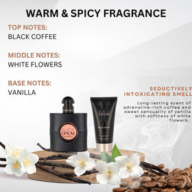 Black Opium set packaging by Yves Saint Laurent, gift-ready.