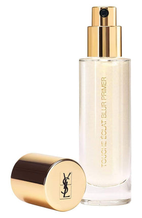 YSL Blur Primer Silver swatches reveal smoothing and pore-minimizing effects.