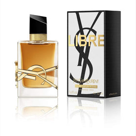 YSL Libre Intense bottle close-up highlighting sleek glass and modern silhouette.