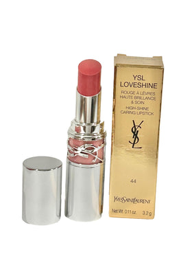 YSL LOVESHINE Nude Lavalliere lipstick with high-shine, hydrating color on the lip.