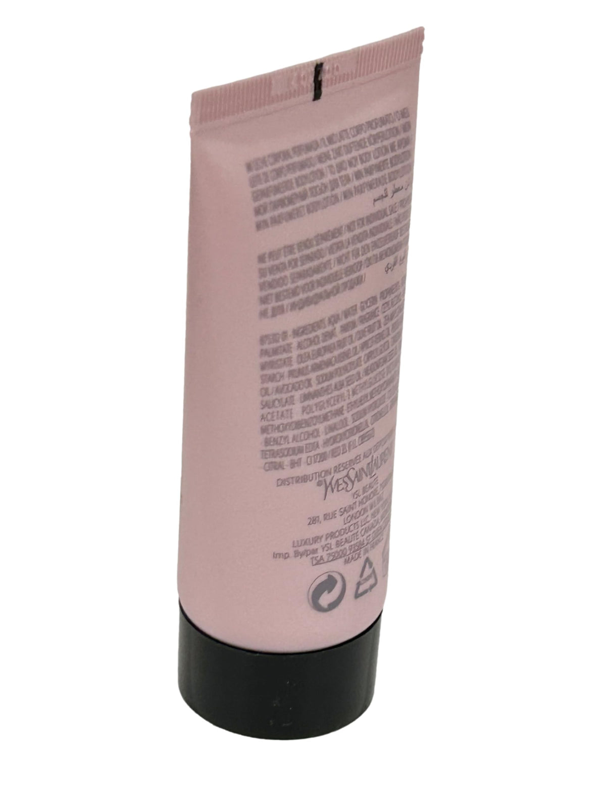 Close-up of MON PARIS lotion texture showing a light, smooth formula