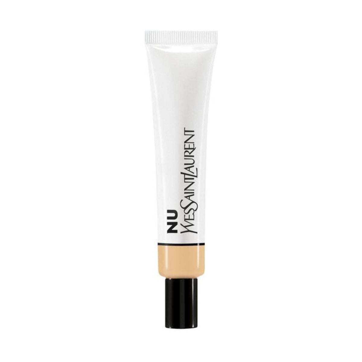 YSL Nu Bare Look Tint bottle pour delivers hydrating coverage for a fresh, dewy complexion