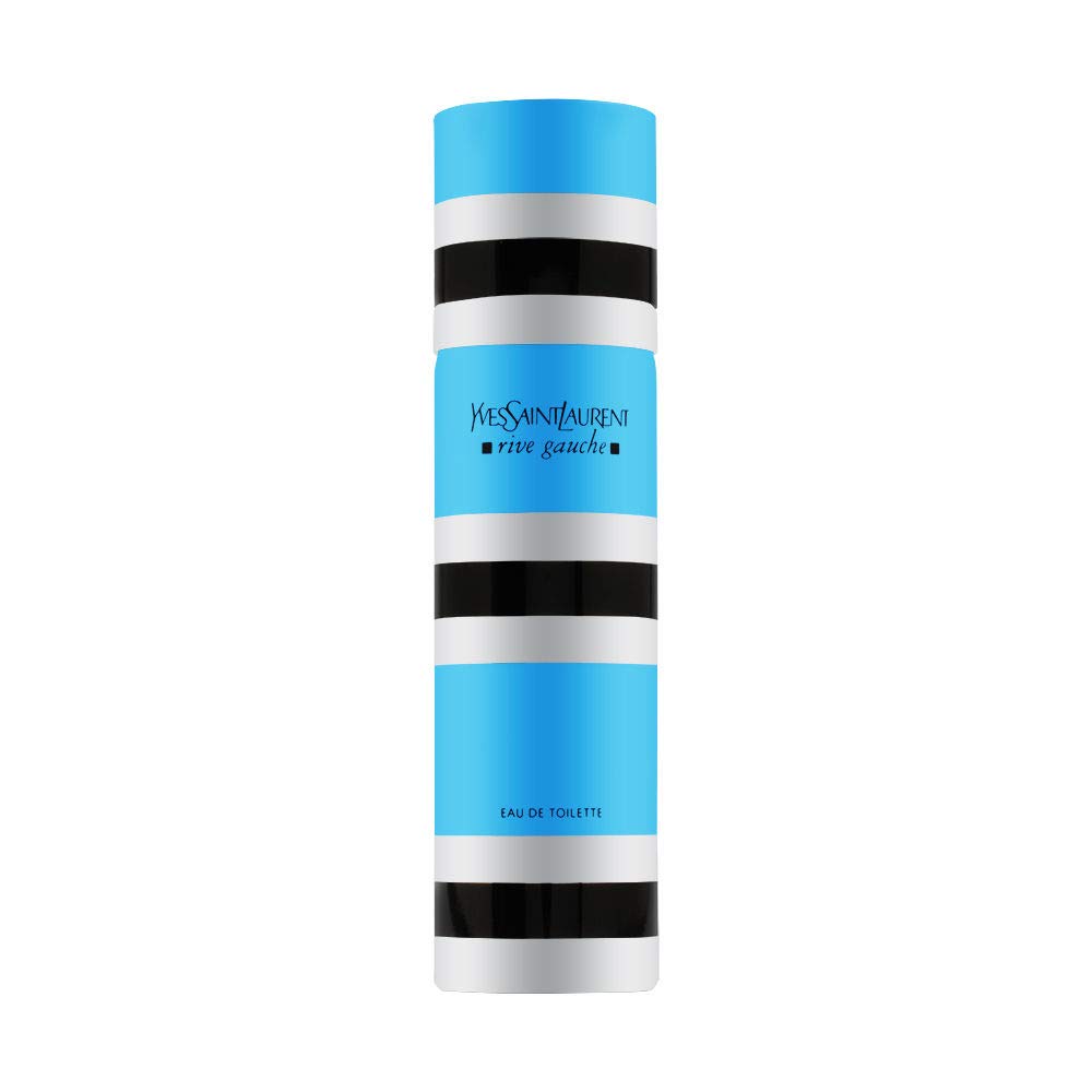 YSL Rive Gauche bottle close-up, highlighting a floral fragrance for casual chic wear