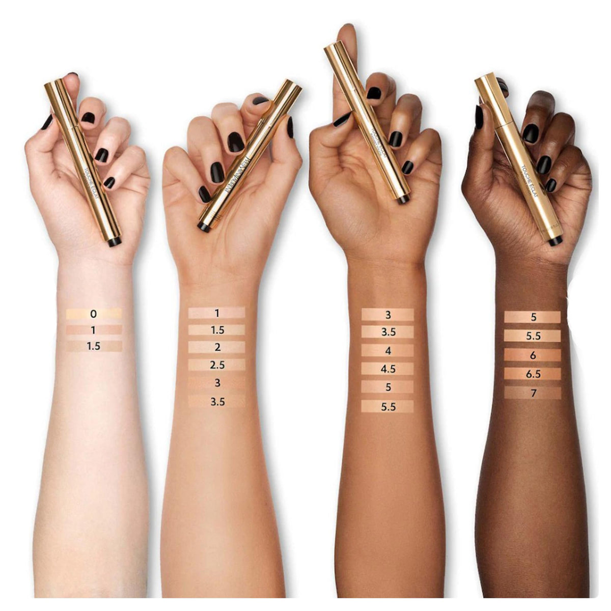 Finish on cheeks delivers subtle radiant glow with Yves Saint Laurent Touche Eclat.