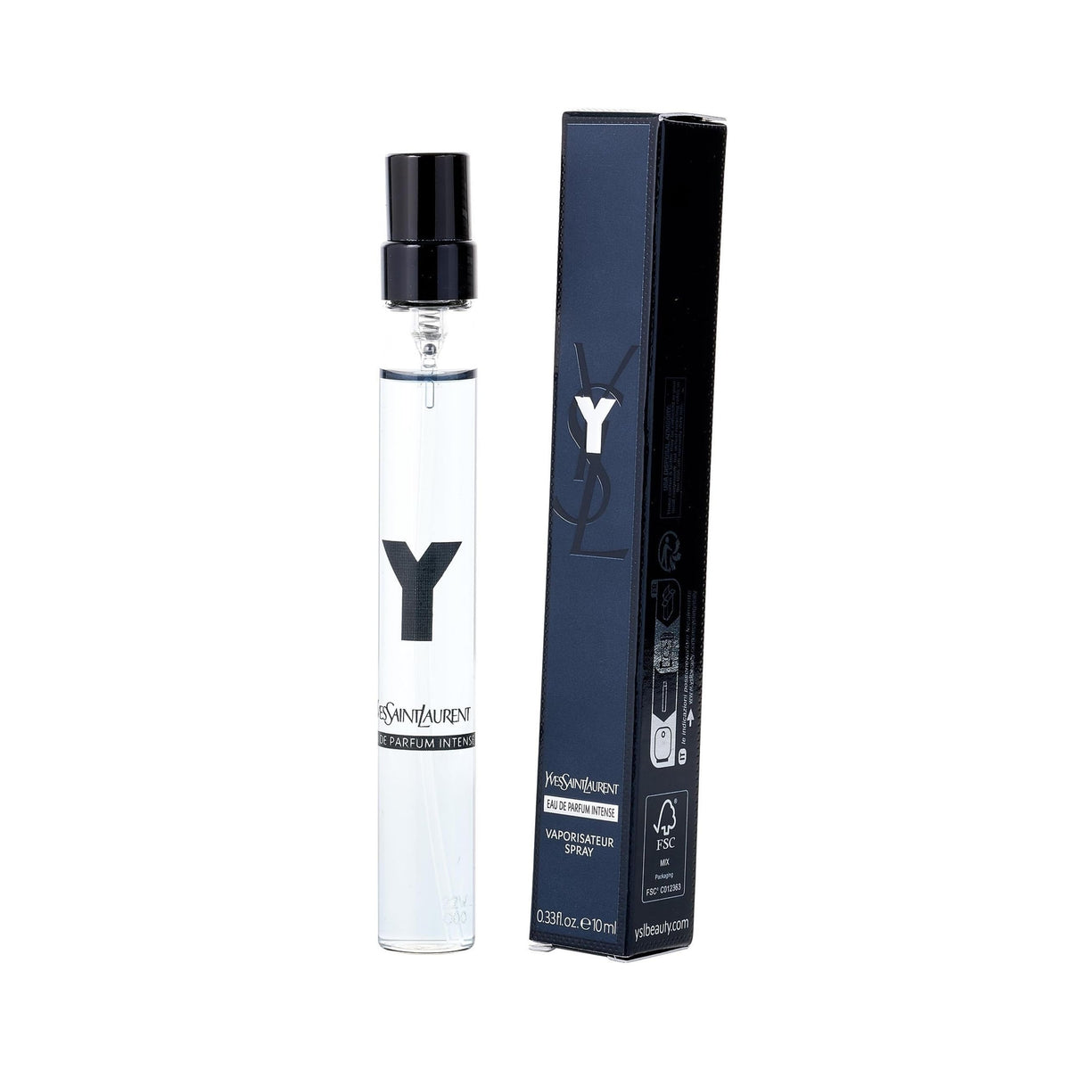YSL Y Eau de Parfum Intense for Men spray bottle delivering all-day fresh confidence.