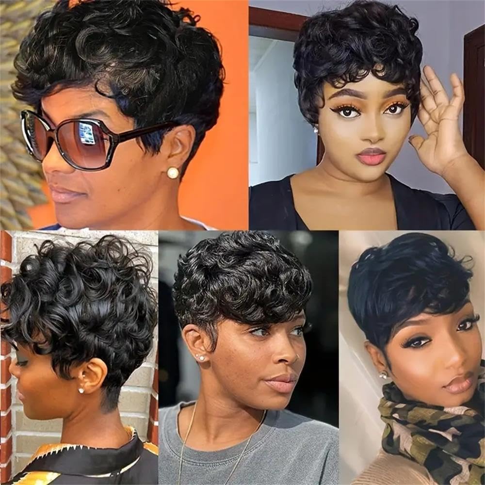 Yviann Pixie Cut Wig cap structure showing adjustable, comfortable glueless fit.