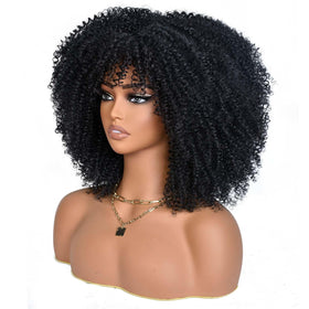 YWAYS HAIR Afro Curly Wig cap-inside adjustable features for secure fit.