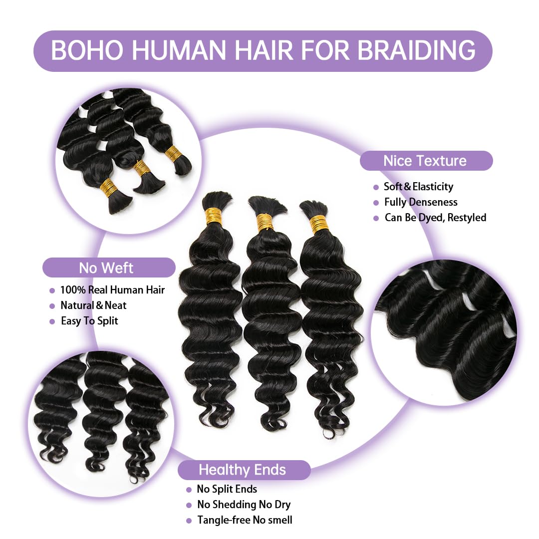 YWIGS 100% human hair bulk ideal for box braids and twists