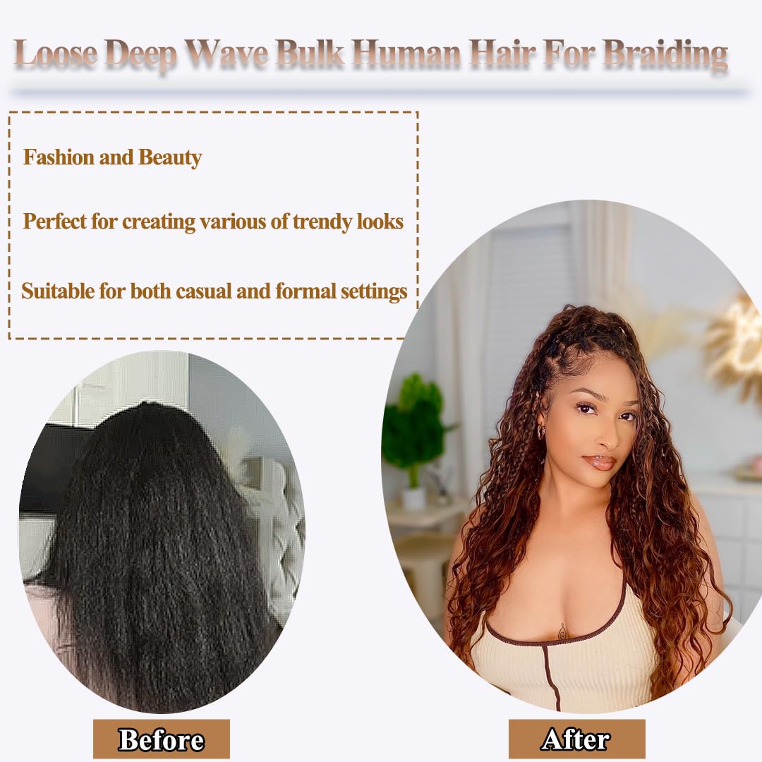 YWIGS boho braids with loose deep wave texture.
