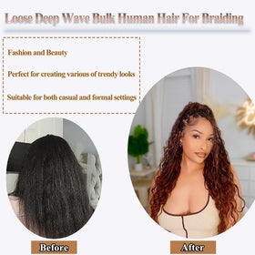 YWIGS boho braids with loose deep wave texture.