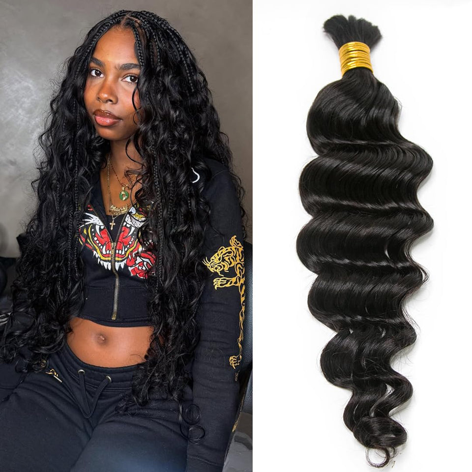 YWIGS loose deep wave bulk braiding hair for versatile boho styles.