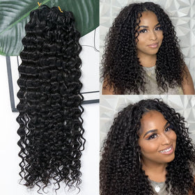 YWIGS pre-separated crochet hair water wave texture for quick, knotless installation.