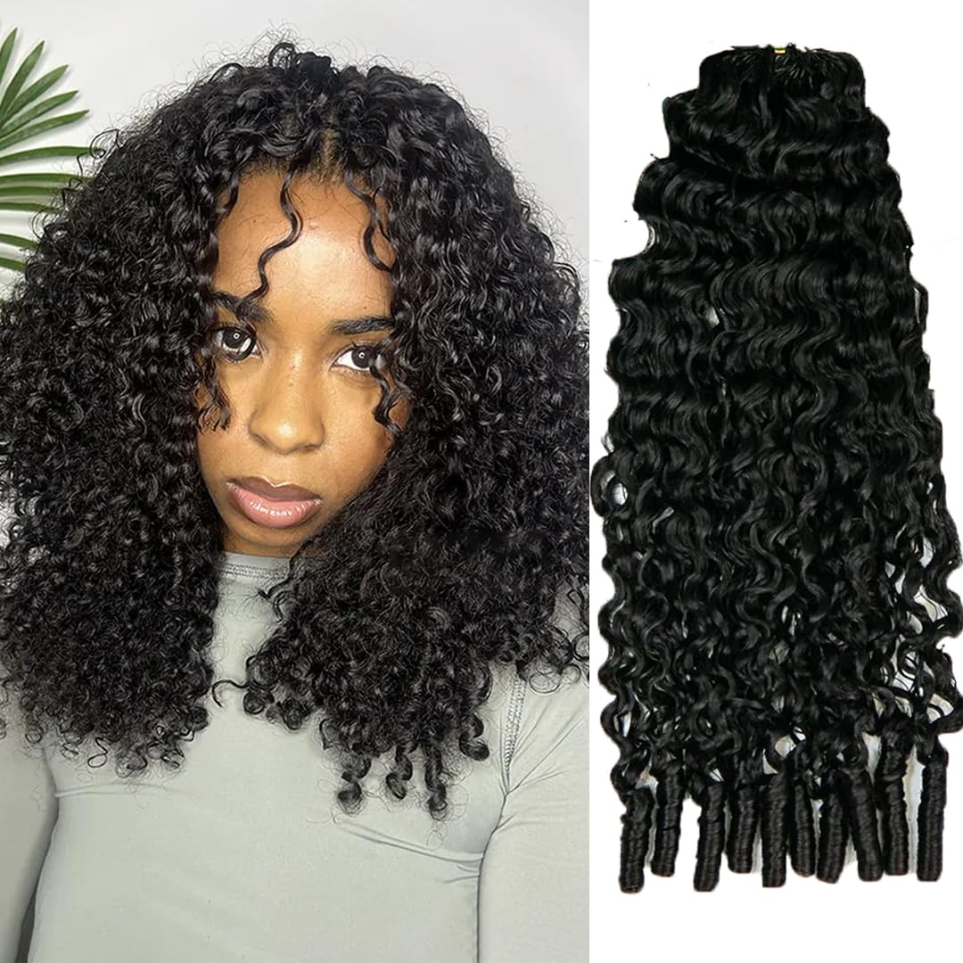 YWIGS Water Curly Burmese 20inch extensions with natural curl for seamless blending
