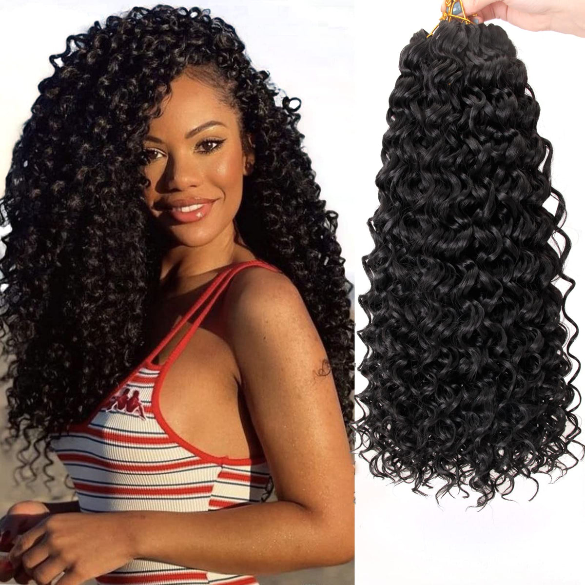 YXCHERISHAIR 18-inch deep twist crochet braids for quick, natural-looking styles.