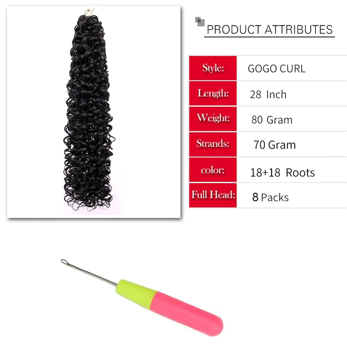 YXCHERISHAIR 28-inch synthetic crochet hair ideal for cosplay and events