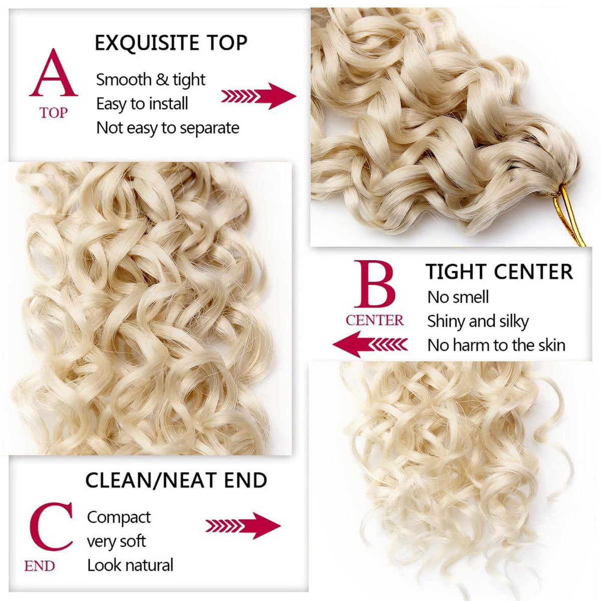 YXCHERISHAIR 8-pack crochet bundles image, full head coverage with adjustable volume.