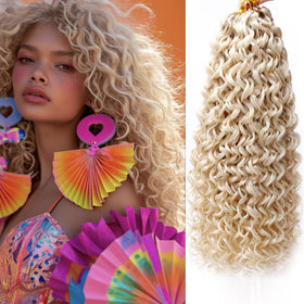 YXCHERISHAIR gogo curl 18-inch 613 color image, vibrant waves for versatile styling.
