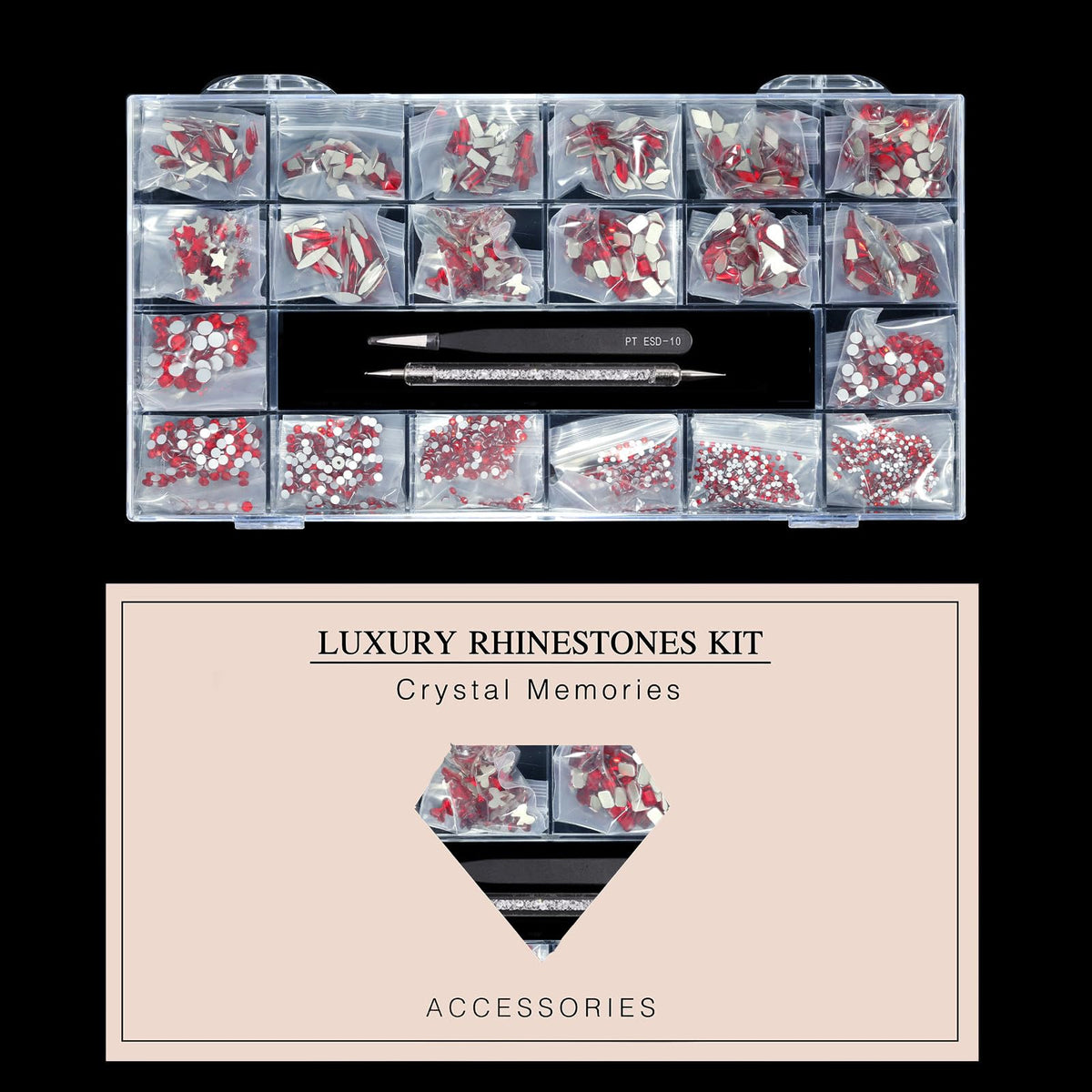 Yzzseven premium outer box packaging keeps gems organized.