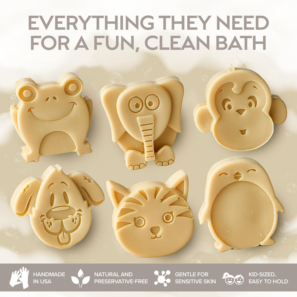 ZAAINA Kids Soap Monkey Shape makes bath time playful while cleansing with coconut oil and cocoa butter