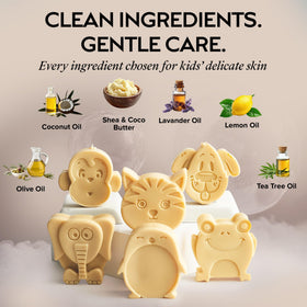 ZAAINA Kids Soap Penguin Shape offers gentle cleansing with lavender oil for a calming bath
