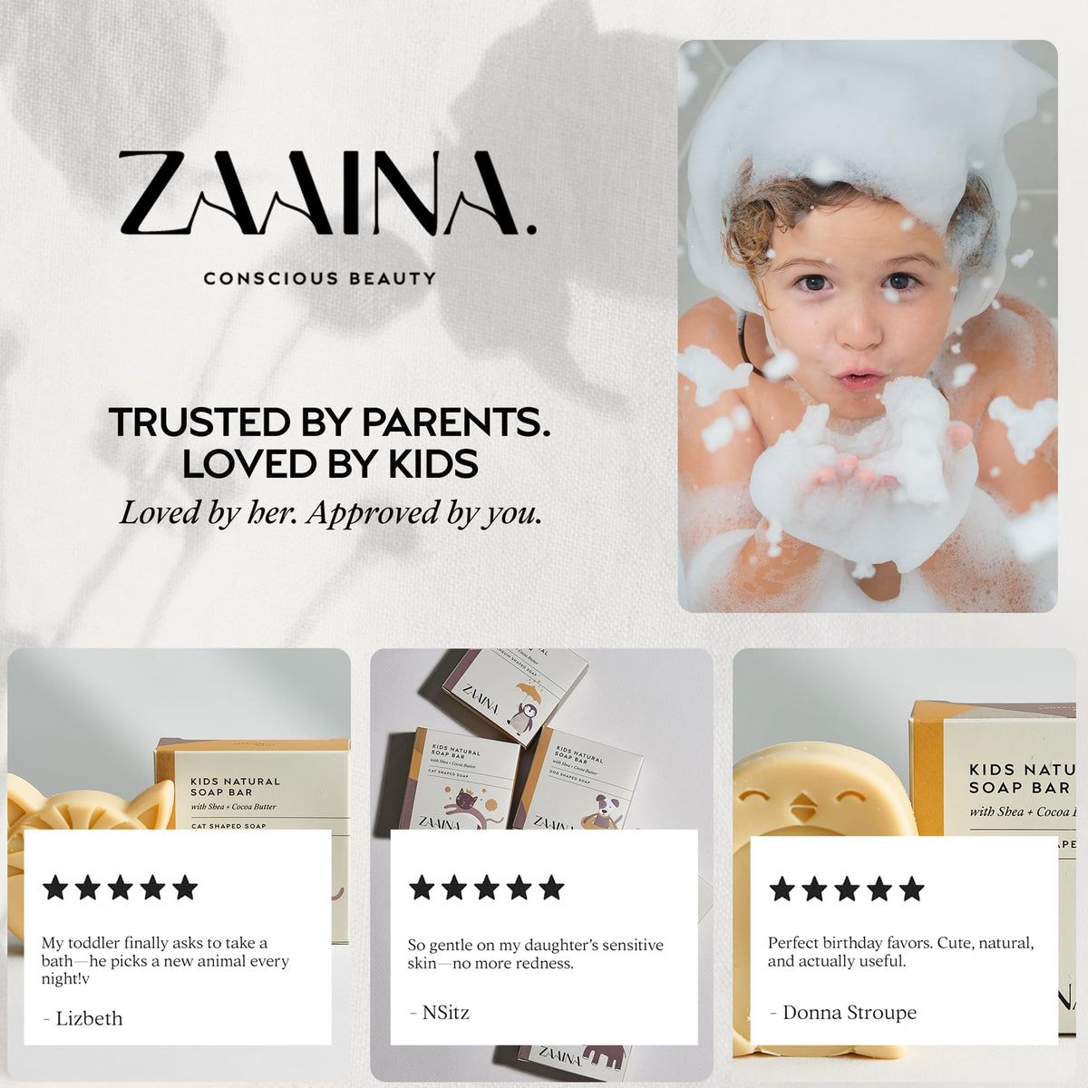 ZAAINA Kids Soap Six-Bar Pack showcases variety for bath time fun and gifting