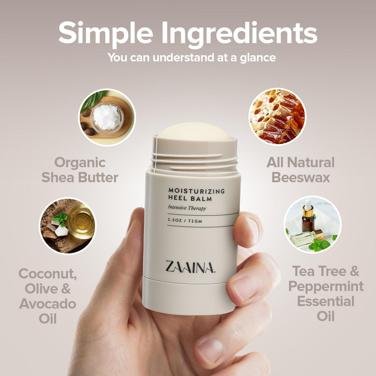 ZAAINA vanilla honey lip balm nourishes lips during cozy routines.
