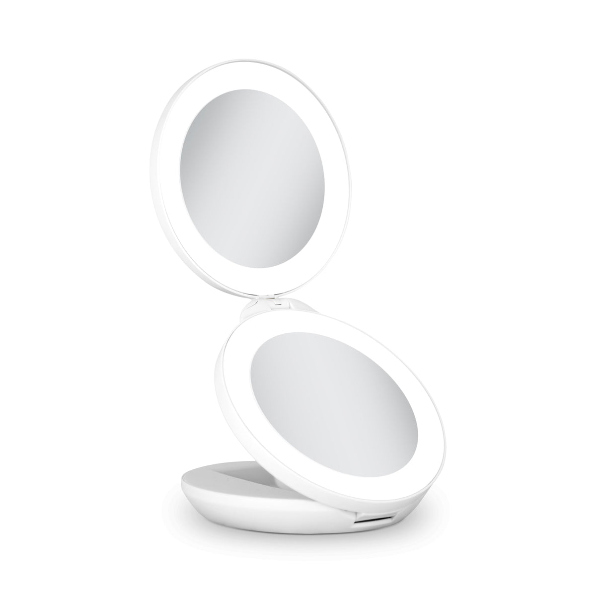 Zadro compact travel makeup mirror with LED lights for on-the-go touch-ups.