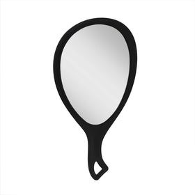 Zadro large hand mirror with curved handle for easy makeup sessions.