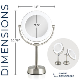 Zadro Lexington mirror head swivel demonstrates endless rotation for flexible viewing.