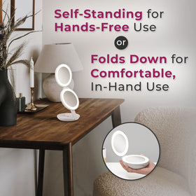 Zadro purse-size mirror fits handbags for quick checks.