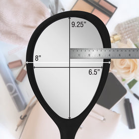 Zadro teardrop salon design mirror suited for hairstyling in studios.