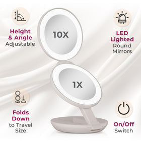 Zadro white travel makeup mirror complements any decor.