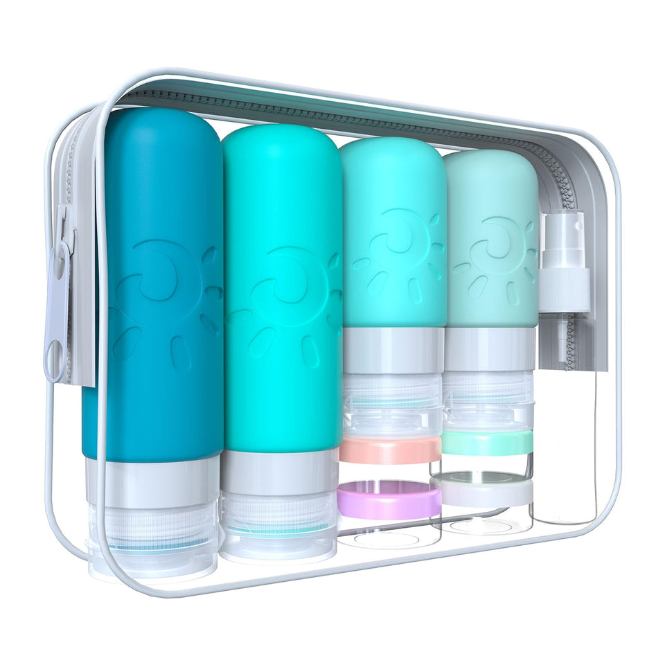 Zafit 18-pack travel bottles in compact case for secure packing