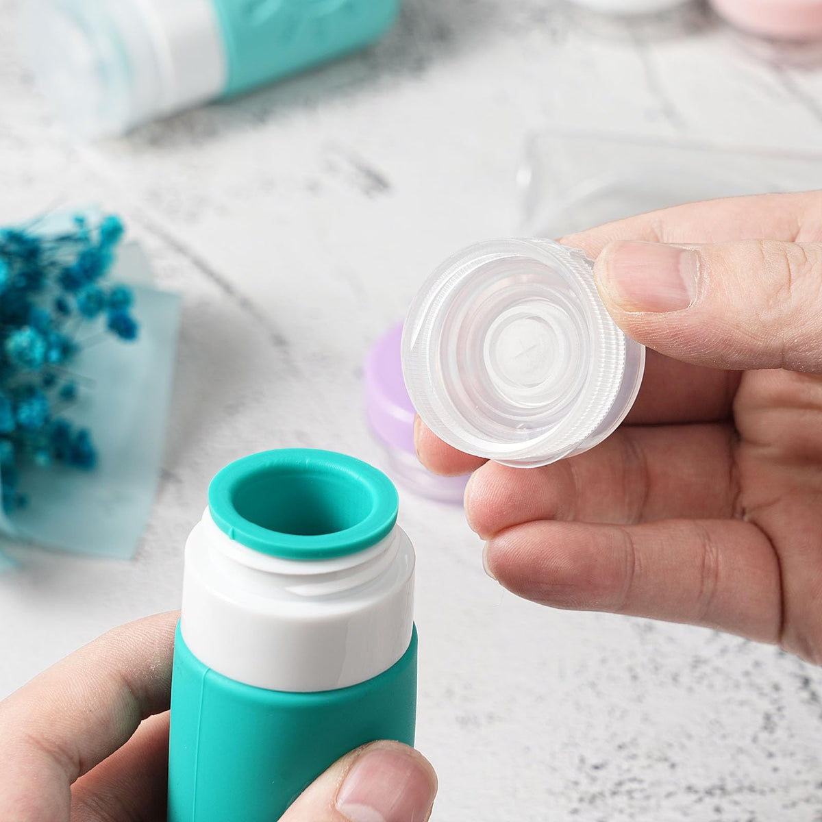 Zafit funnel, labels, and brush for quick refills