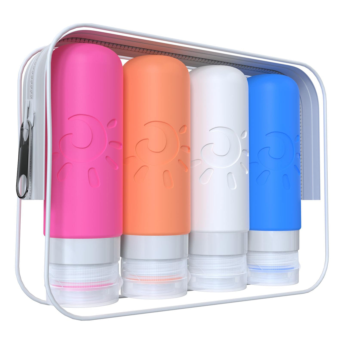 Zafit travel bottles with leakproof cap for worry-free TSA travel.