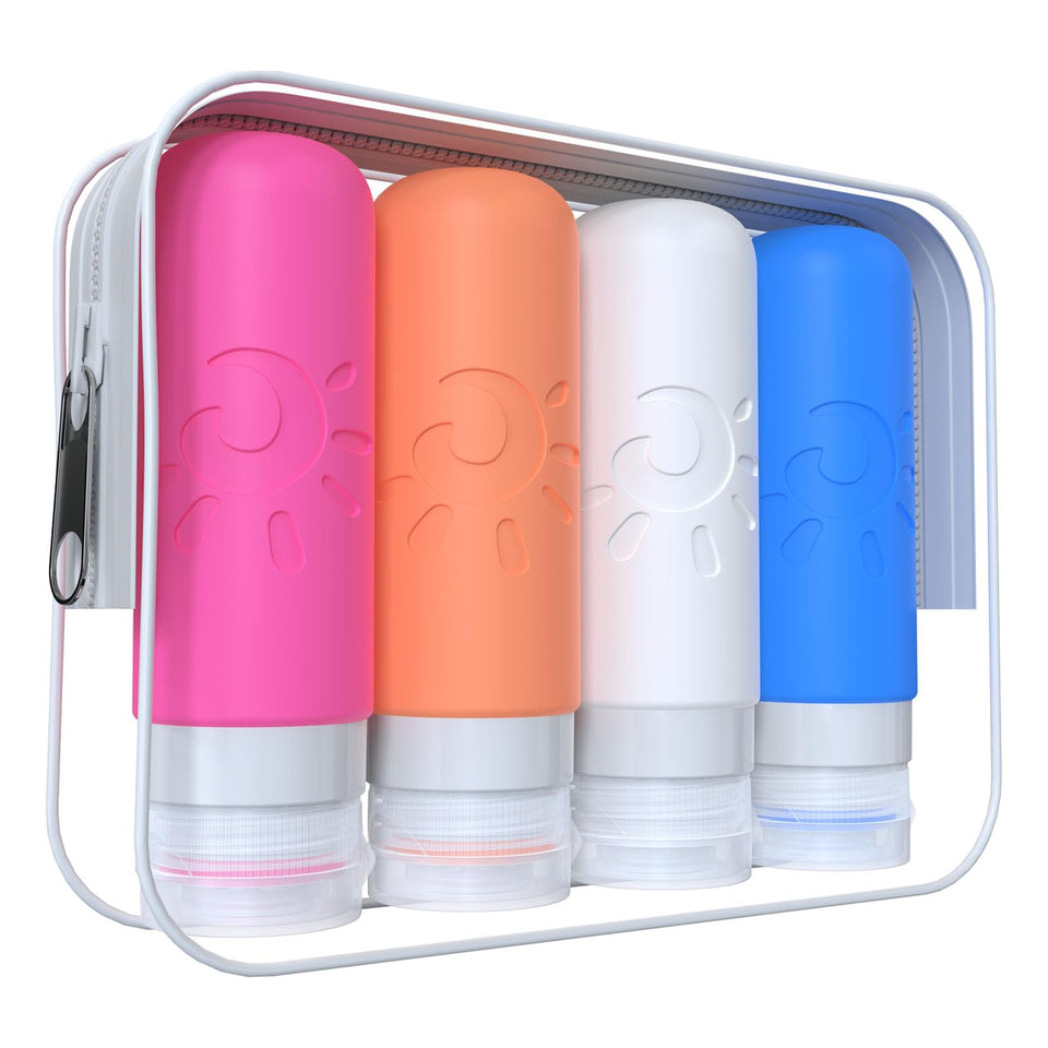 Zafit travel bottles with leakproof cap for worry-free TSA travel.