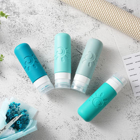 Zafit travel bottles stored in a clear pouch for organized luggage.