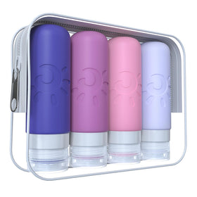 Zafit travel bottles set with leakproof design for secure on-the-go toiletries.