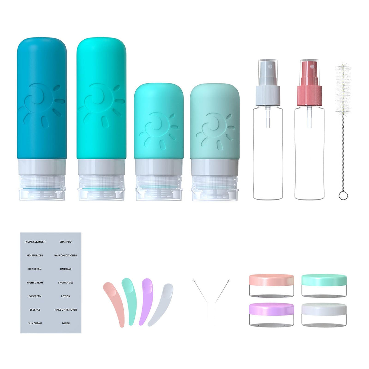 Zafit travel containers of different sizes for versatile toiletries