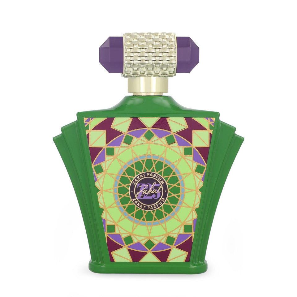 Zakat Parfum Z25 bottle highlights citrus top notes for daytime freshness.