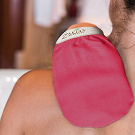 Zakia's Morocco Original Kessa glove pink value-pack, two pieces for at-home exfoliation routine