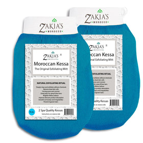Zakia's Morocco Original Kessa Glove Teal close-up texture for exfoliation.