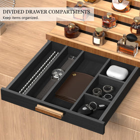 Zaldia cologne organizer with hidden compartments for valuables.