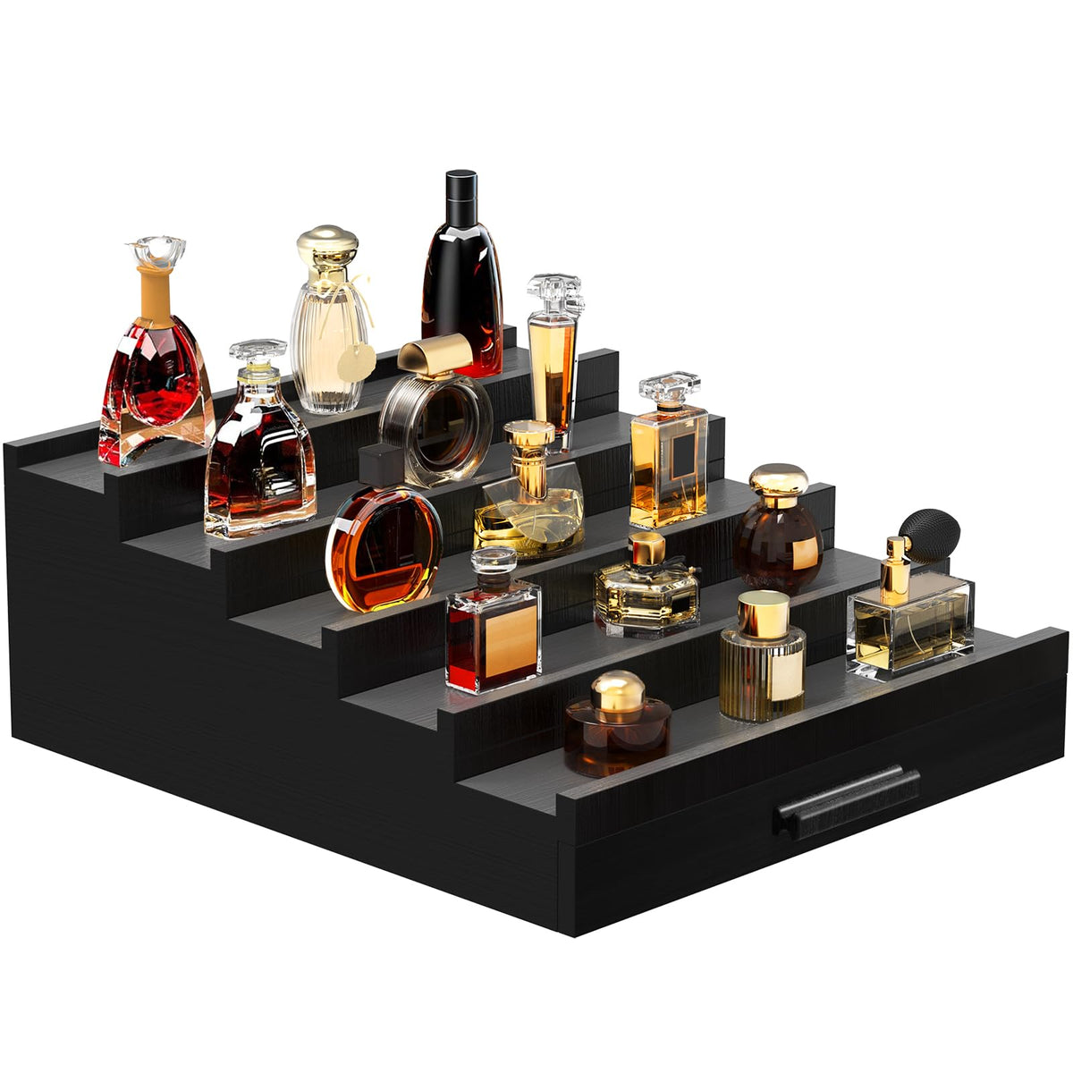 Zaldia wooden Cologne Organizer front view showing elegant craftsmanship and easy fragrance display
