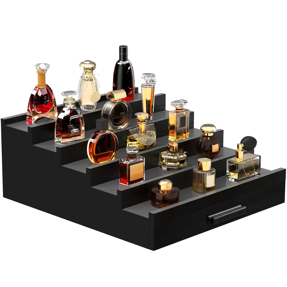 Zaldia wooden Cologne Organizer front view showing elegant craftsmanship and easy fragrance display