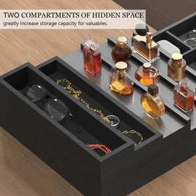 Zaldia wooden Cologne Organizer side view highlighting compact, space-saving design