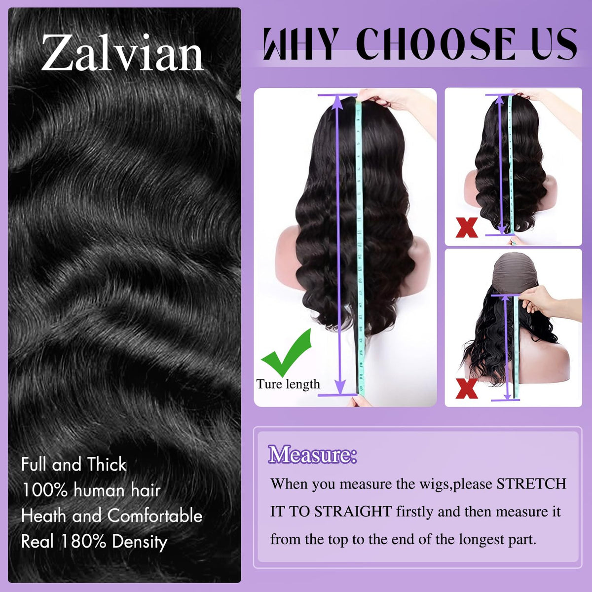 Zalvian 32 inch wig with soft, tangle-free texture ready to style.