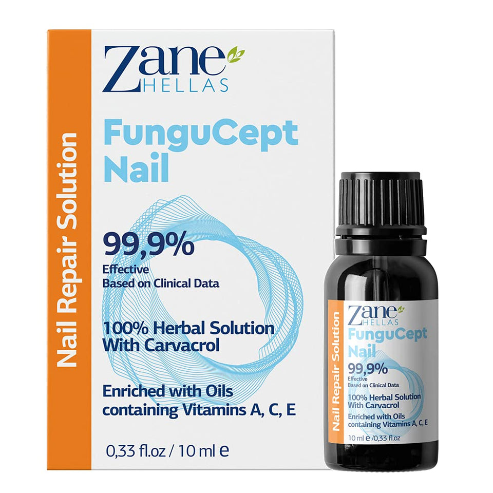 Zane Hellas FunguCept nail solution bottle for at-home nail care