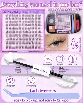 Zanlufly 10mm cluster lashes for subtle everyday enhancement