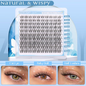 ZANLUFLY invisible band cluster lashes for seamless eyelid blend